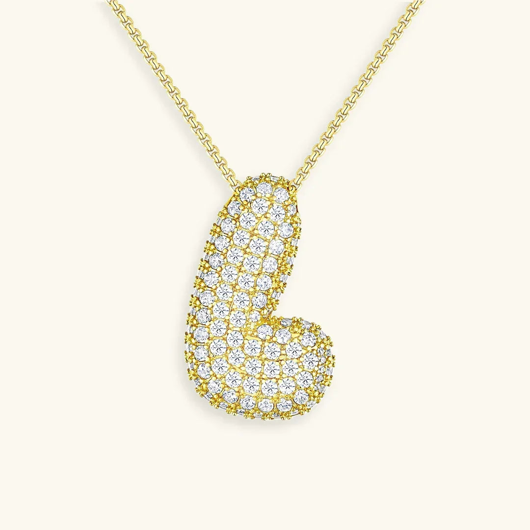 [Royal Vicky]Bubble Initial Diamond Necklace
