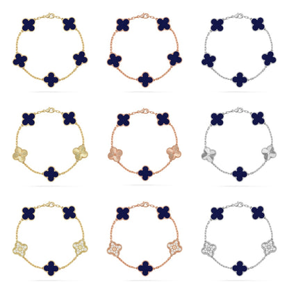 [Vicky]CLOVER 5 MOTIF LAPIS LAZULI BRACELET COLLECTION
