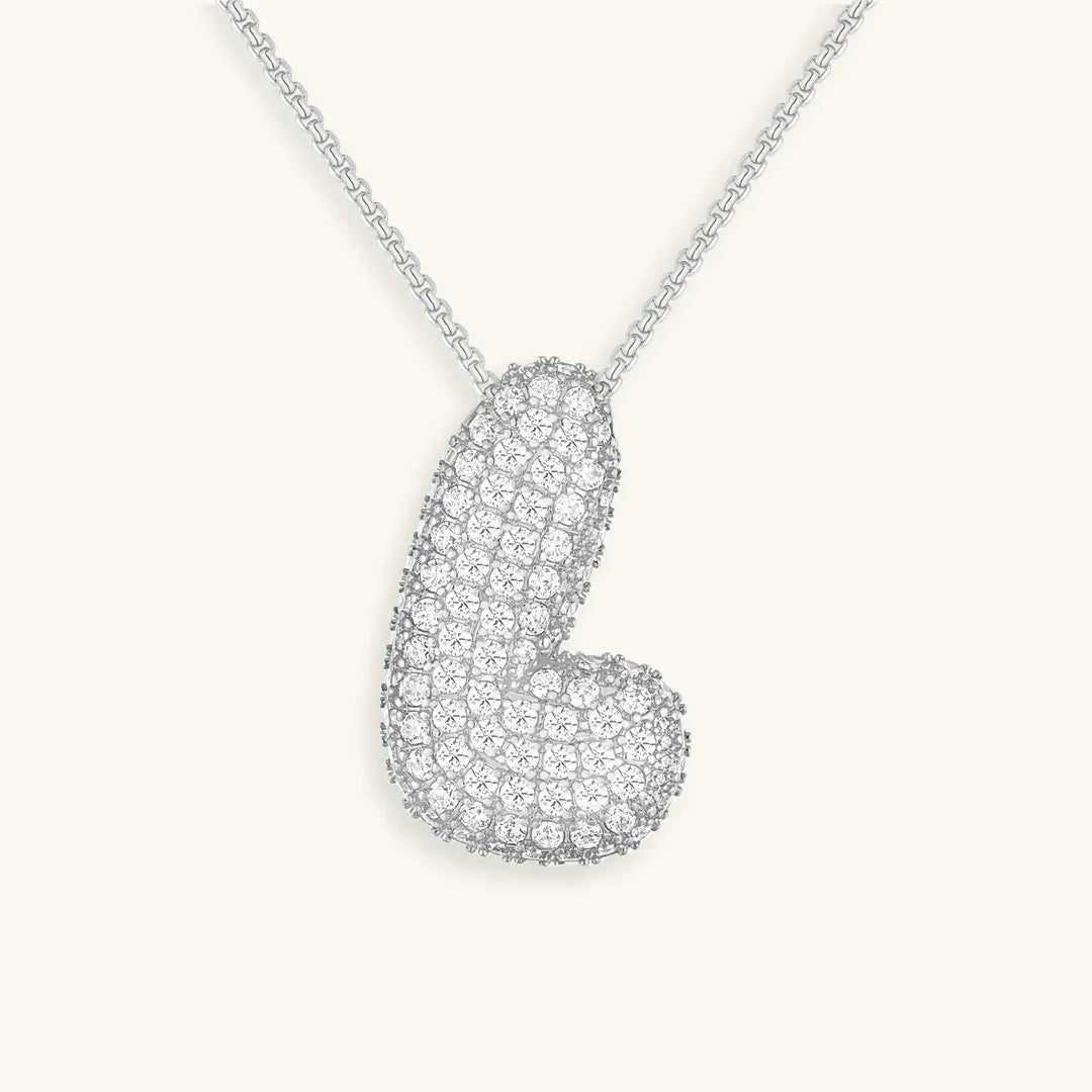 [Royal Vicky]Bubble Initial Diamond Necklace