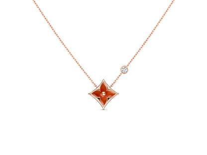 [Vicky]STAR NECKLACE PINK GOLD 1 DIAMOND
