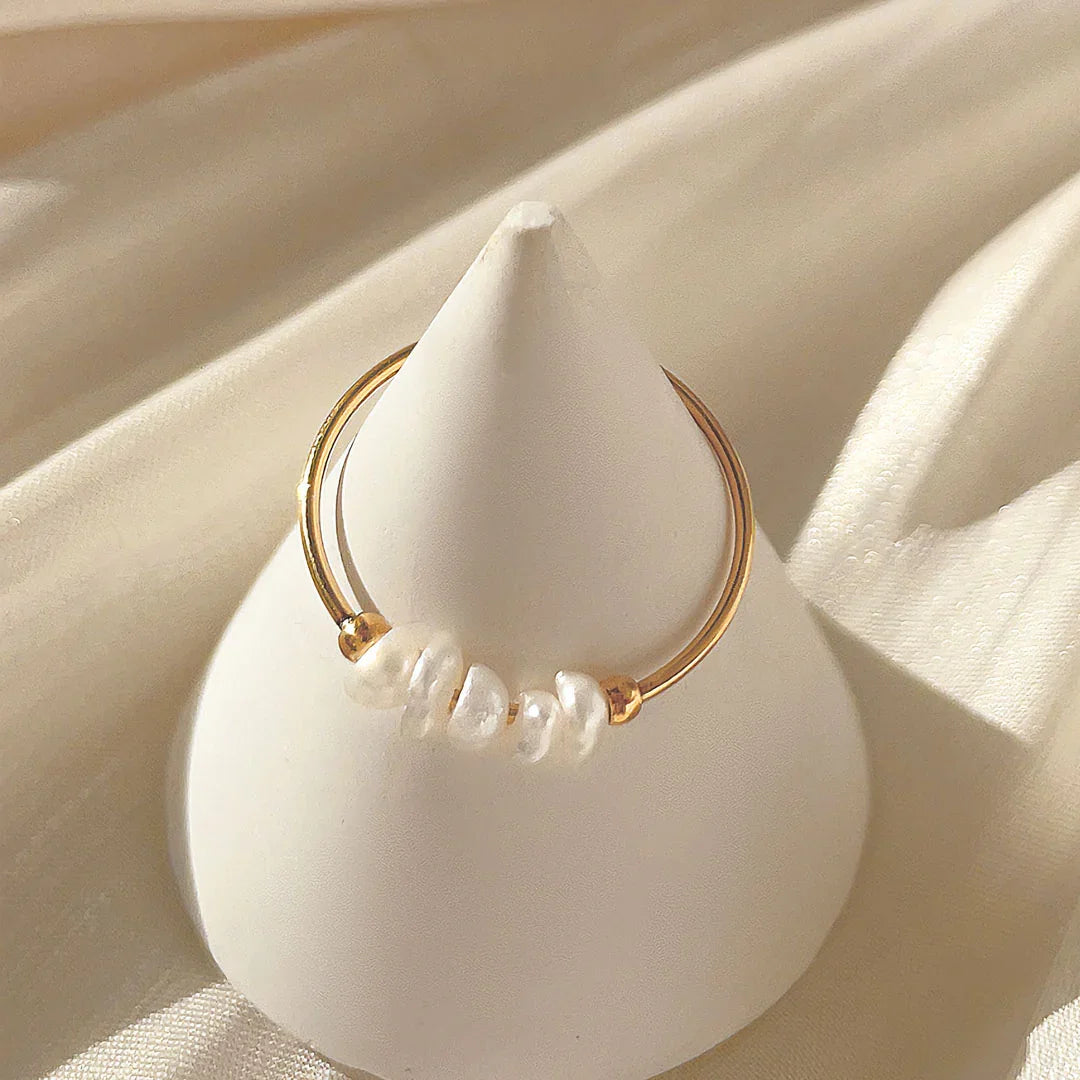 [Royal Vicky]Magnolia Freshwater Pearl Gold Ring
