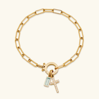 [Royal Vicky]Annabella Birthstone Cross Bracelet