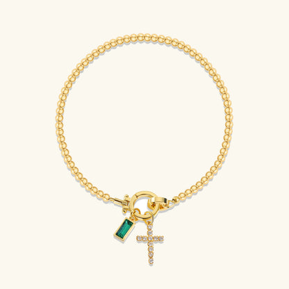 [Royal Vicky]Amalia Birthstone Cross Bracelet