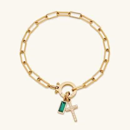 [Royal Vicky]Annabella Birthstone Cross Bracelet