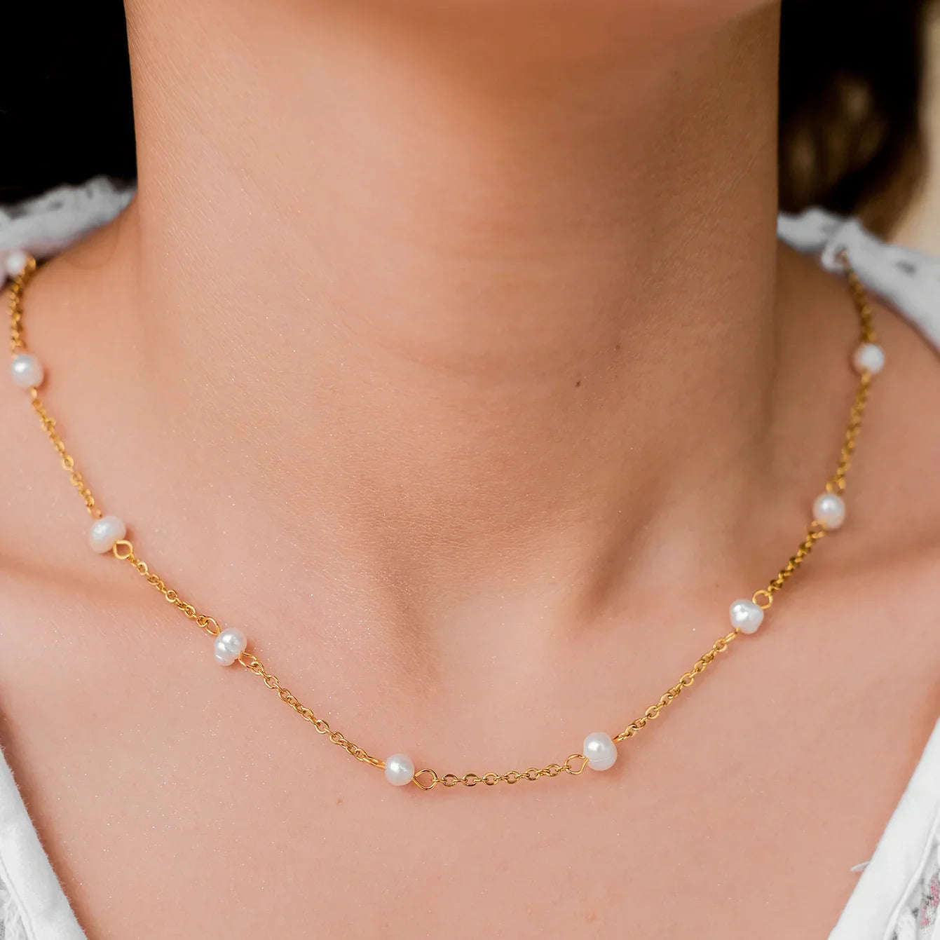 [Royal Vicky]Nora Gold Pearl Necklace