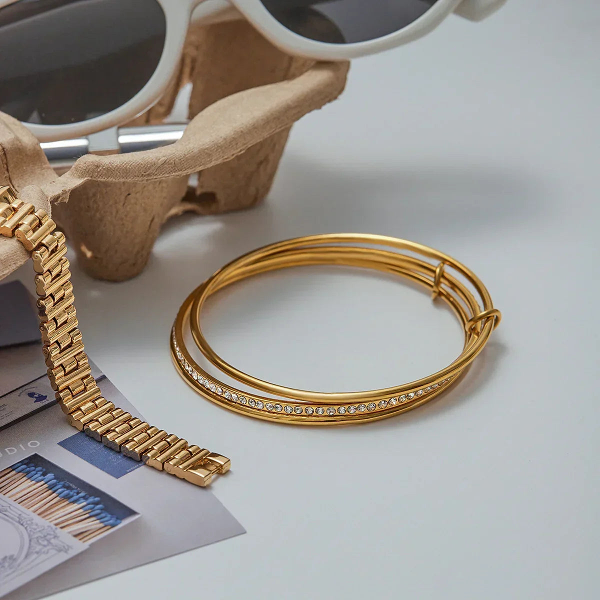 [Royal Vicky]Quinley Stacked Diamond Bracelet