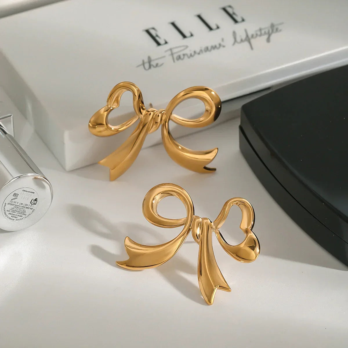 [Royal Vicky]Carissa Gold Bowtie Earrings