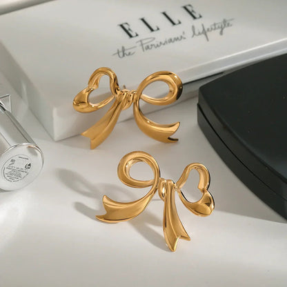 [Royal Vicky]Carissa Gold Bowtie Earrings