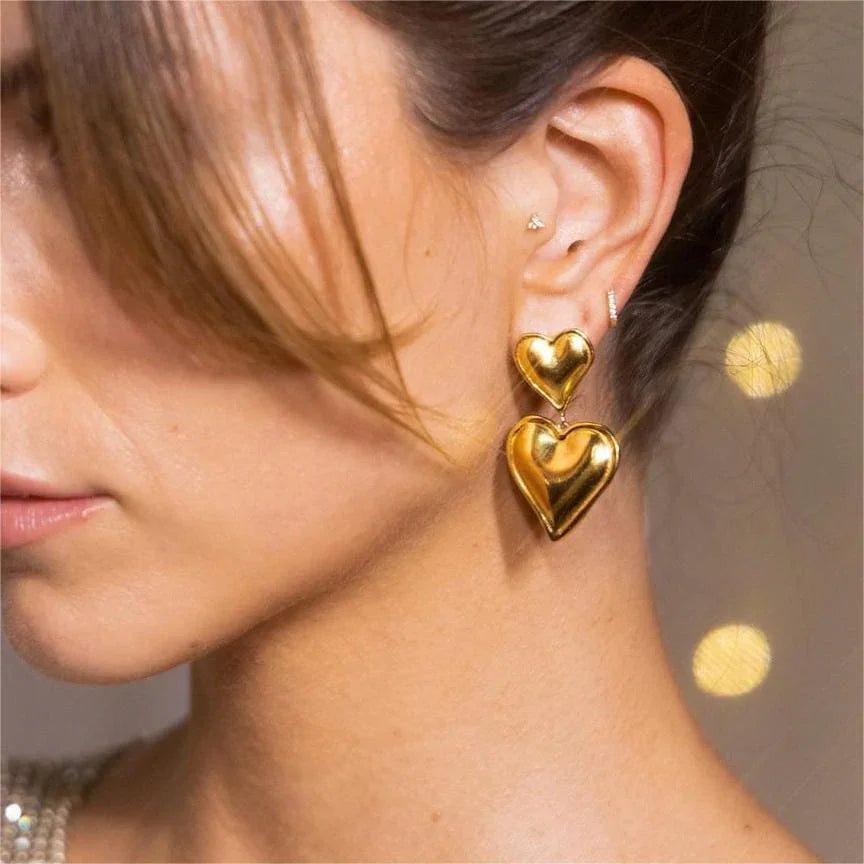 [Royal Vicky]Zofia Gold Heart Earrings