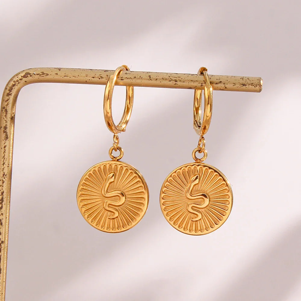 [Royal Vicky]Eliana Serpent Coin Earrings