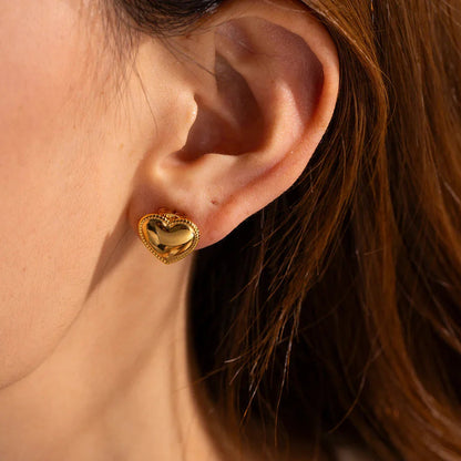 [Royal Vicky]Ruth Heart Gold Earrings