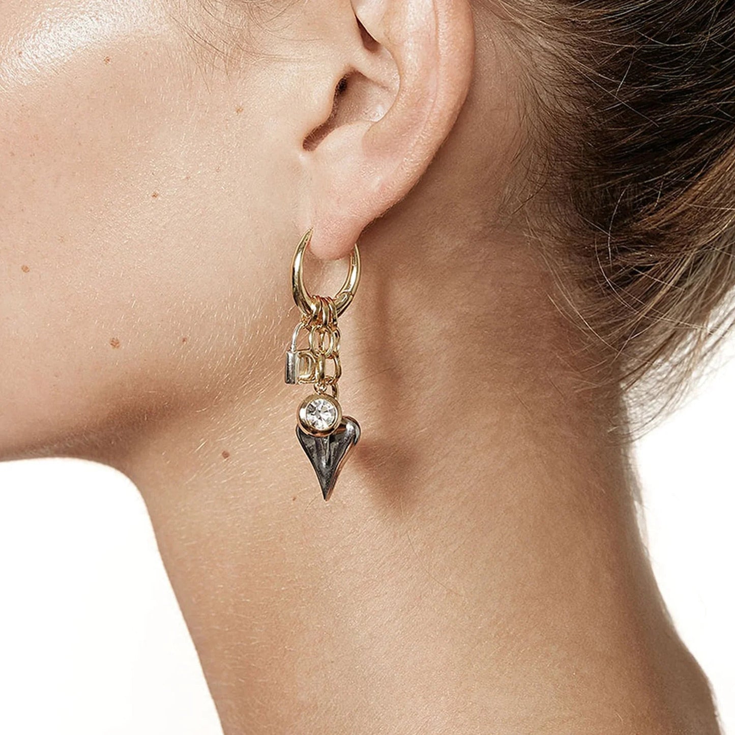 [Royal Vicky]Sarah Heart & Lock Gold Earrings