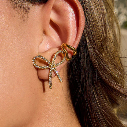 [Royal Vicky]Dannah Diamond Bow Tie Earrings