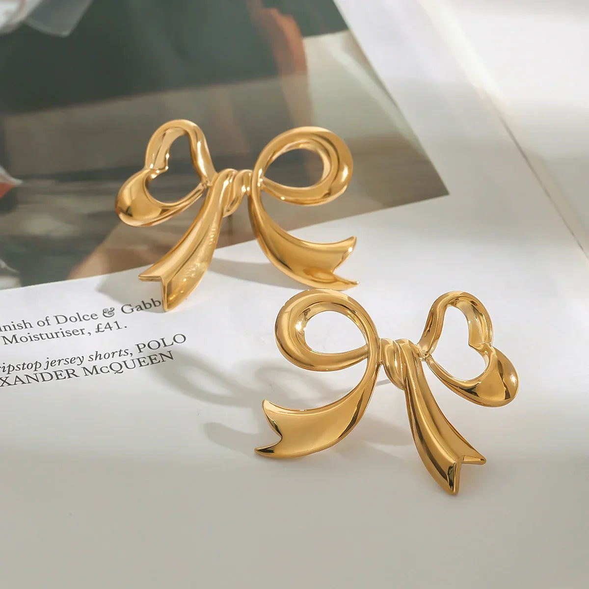 [Royal Vicky]Carissa Gold Bowtie Earrings