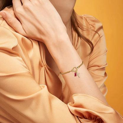 [Royal Vicky]Amalia Birthstone Cross Bracelet