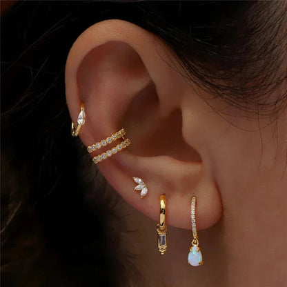 [Royal Vicky]Trio Flat Back Diamond Stud