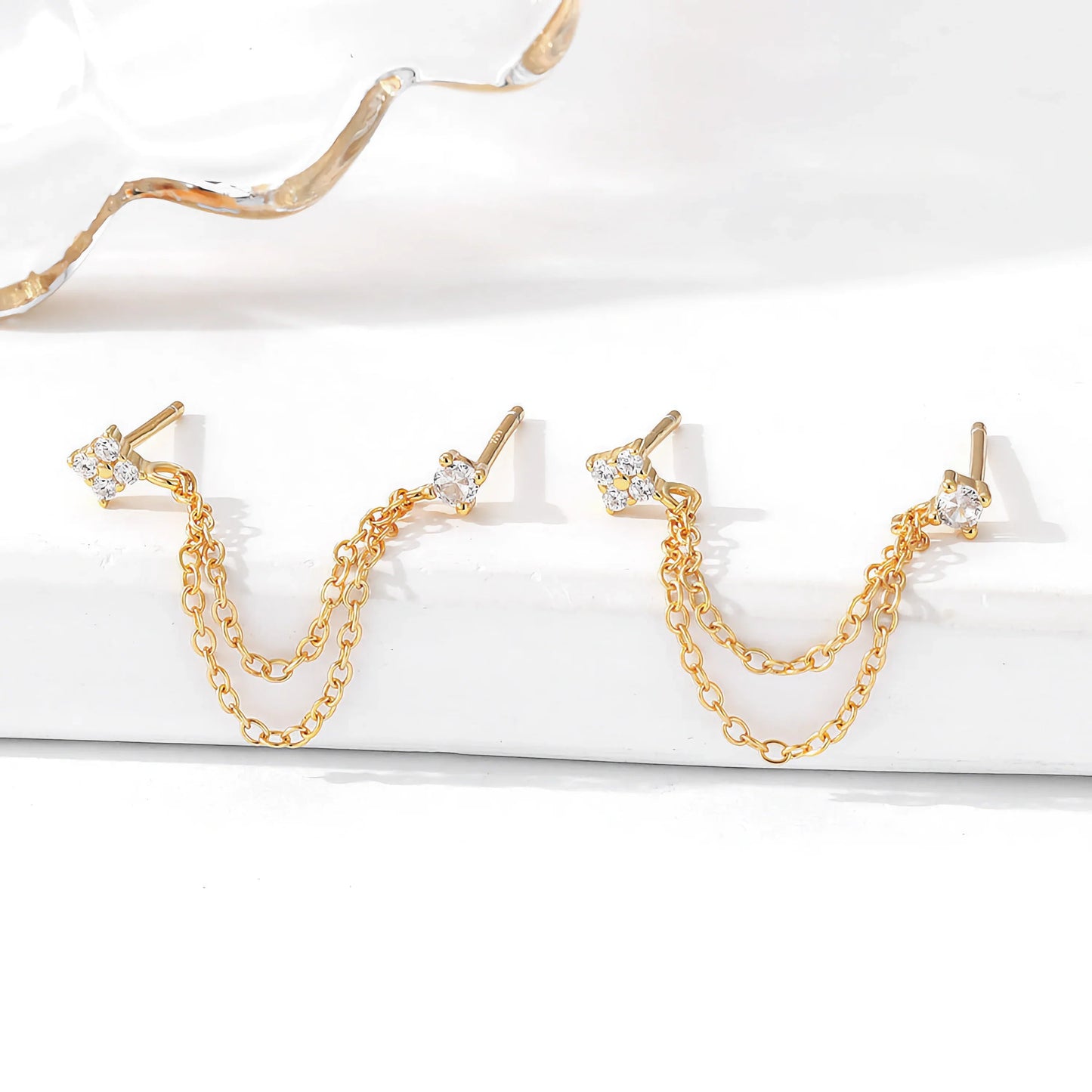 [Royal Vicky]Kendall Diamond Chain Stud