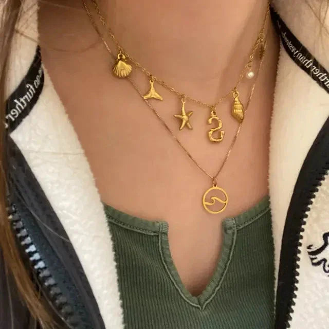 [Royal Vicky]Avaria Ocean Initial Necklace
