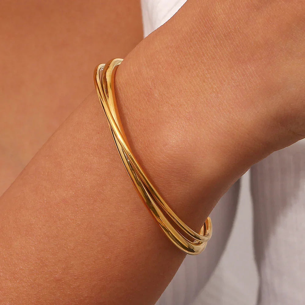 [Royal Vicky]Rianne Layered Gold Bangle