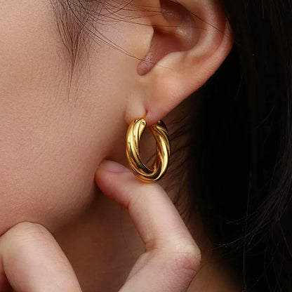 [Royal Vicky]Denisse Twisted Hoop Earrings