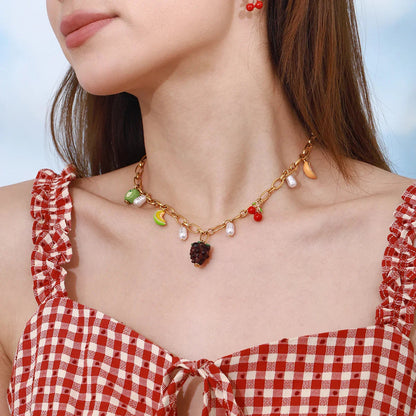 [Royal Vicky]Michelle Fruit Charm Gold Necklace