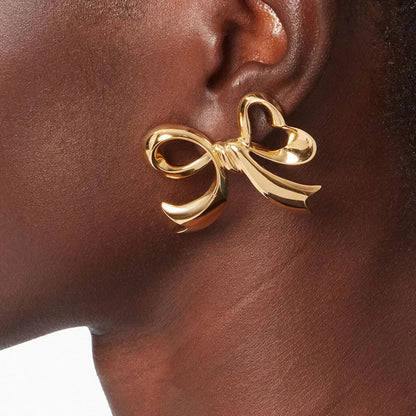 [Royal Vicky]Carissa Gold Bowtie Earrings