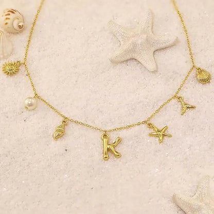 [Royal Vicky]Avaria Ocean Initial Necklace