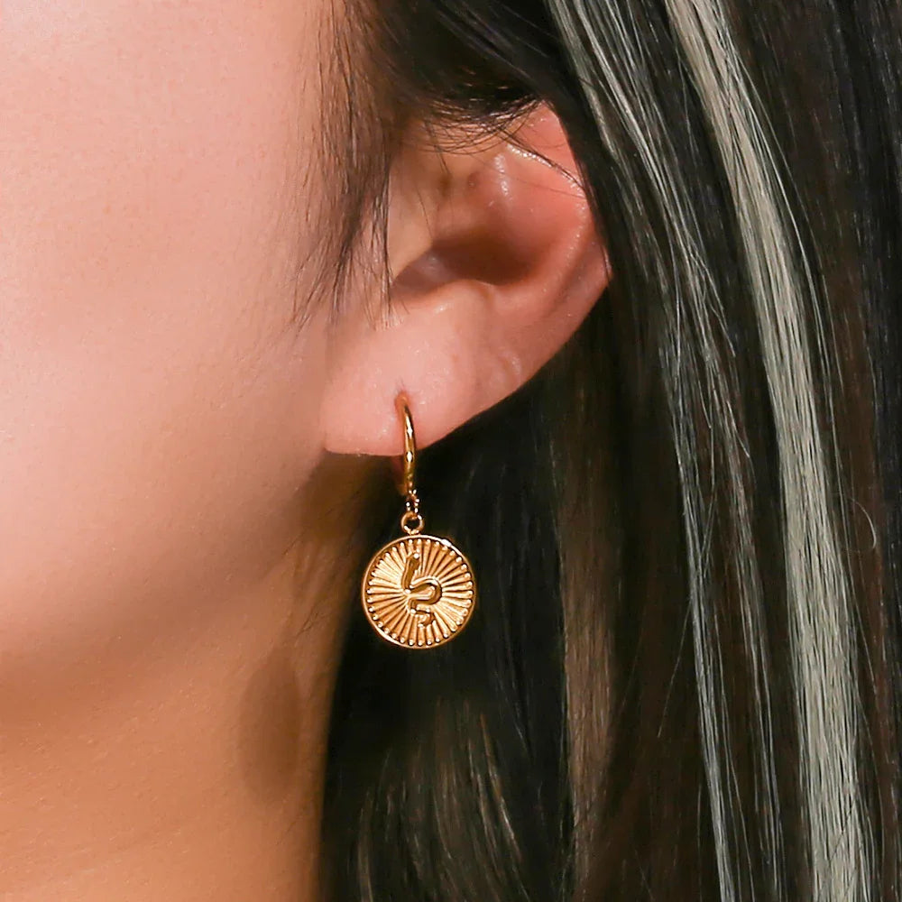 [Royal Vicky]Eliana Serpent Coin Earrings