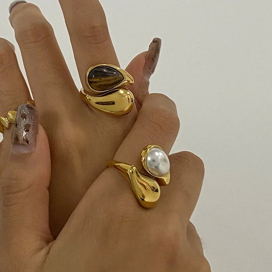 [Royal Vicky]Mara Amber Pearl Ring