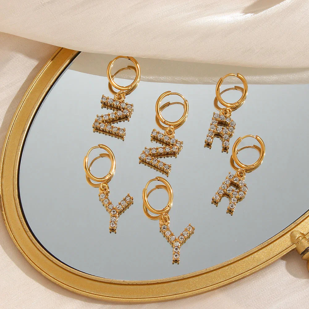 [Royal Vicky]Wilhemina Initial Letter Earrings
