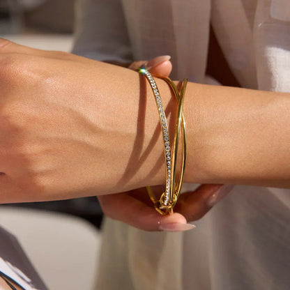 [Royal Vicky]Quinley Stacked Diamond Bracelet