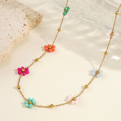 [Royal Vicky]Azalea Floral Gold Necklace