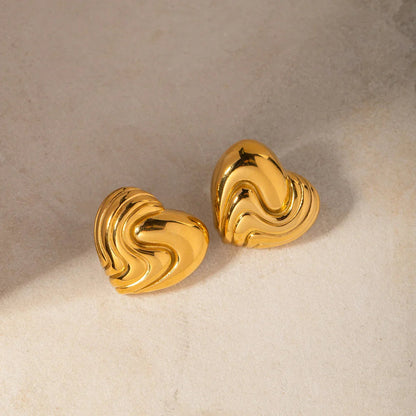 [Royal Vicky]Milena Heart Gold Earrings