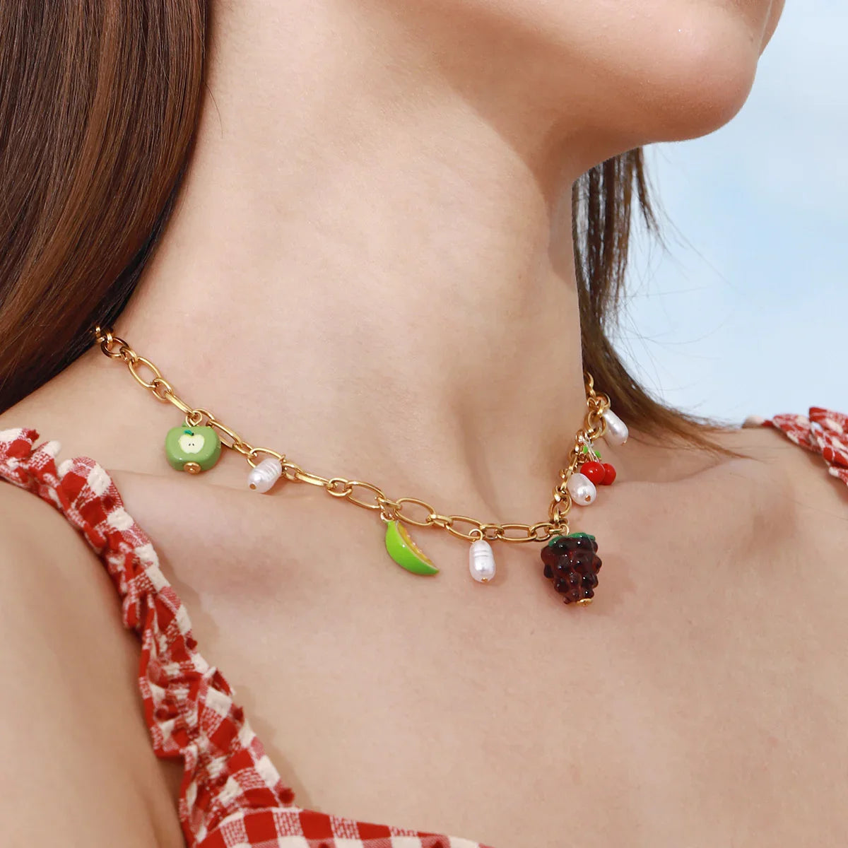 [Royal Vicky]Michelle Fruit Charm Gold Necklace