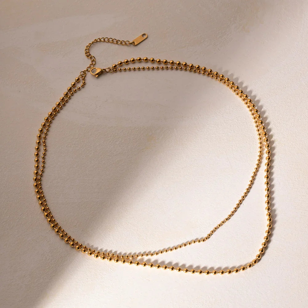 [Royal Vicky]Layered Ball Chain Necklace