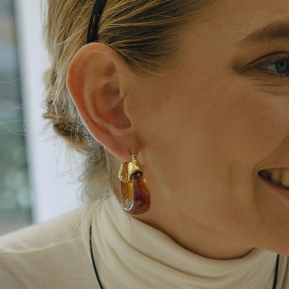 [Royal Vicky]Leighton Chunky Enamel Hoops