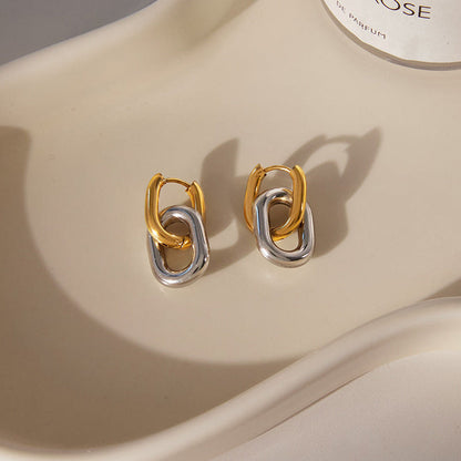 [Royal Vicky]Pippa Two Tone Double Hoops
