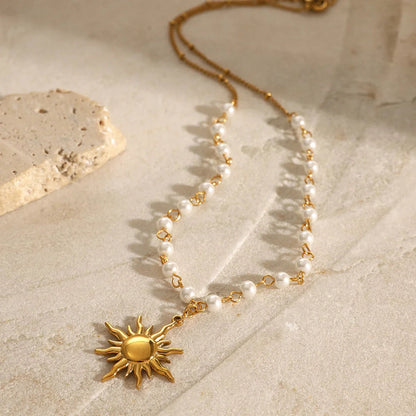 [Royal Vicky]Apollo Sun Pearl Necklace