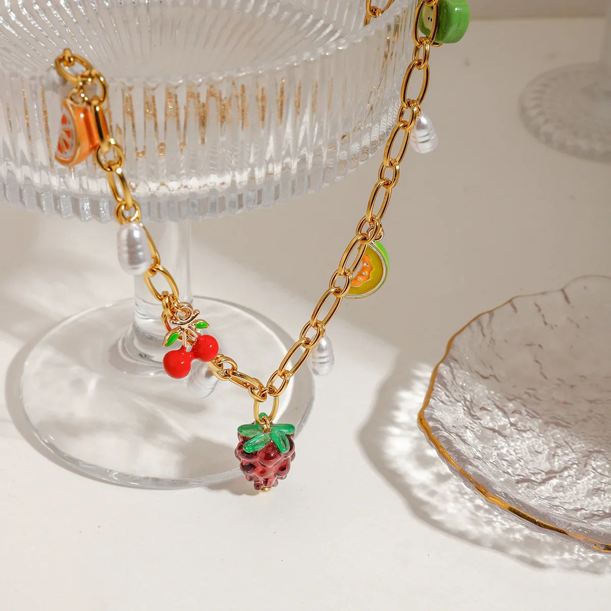 [Royal Vicky]Michelle Fruit Charm Gold Necklace