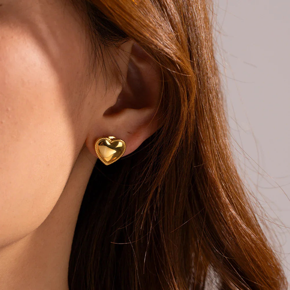 [Royal Vicky]Ruth Heart Gold Earrings