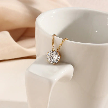 [Royal Vicky]Kyla Solitaire Gold Necklace