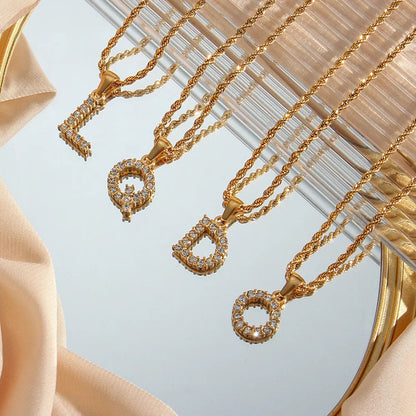 [Royal Vicky]Maeve Letter Initial Diamond Necklace