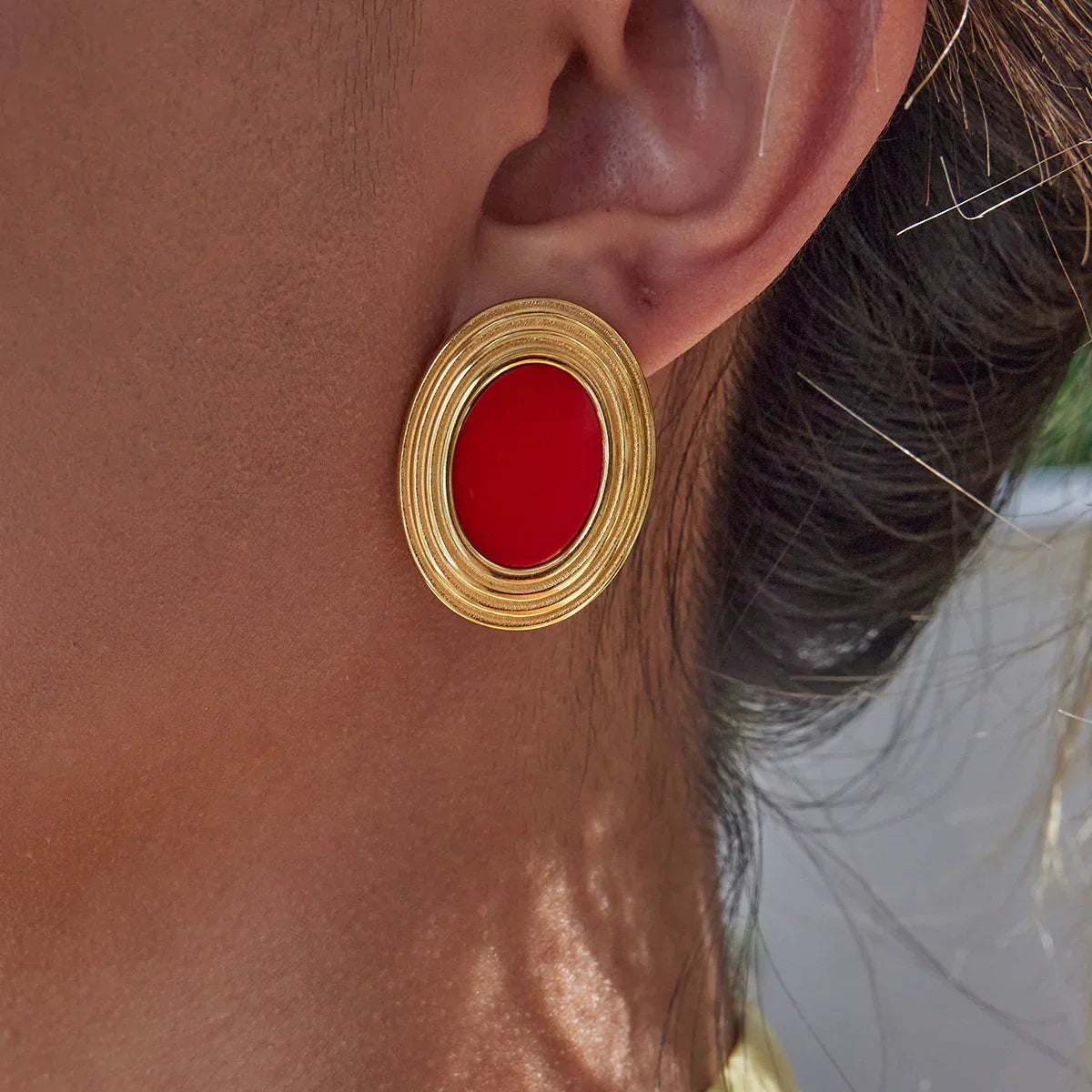[Royal Vicky]Ruthie Gold Enamel Earrings