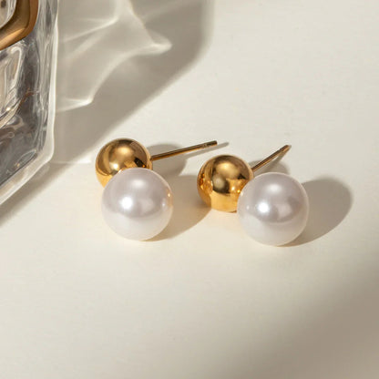 [Royal Vicky]Nautica Dome Pearl Earrings