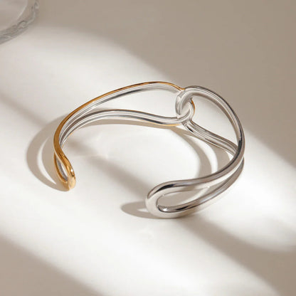 [Royal Vicky]Noria Two Tone Gold Bangle