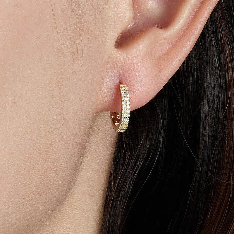 [Royal Vicky]Cathy Paved Hoop Earrings