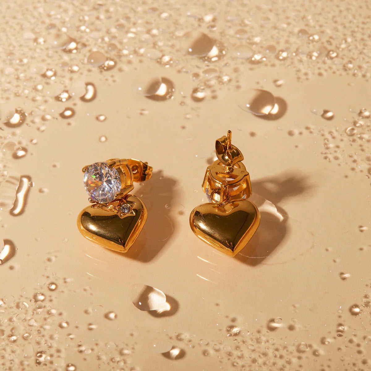 [Royal Vicky]Emmeline Heart Gold Earrings