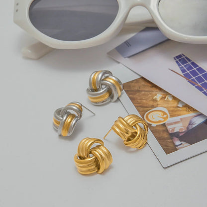 [Royal Vicky]Avielle Chunky Gold Knot Earrings