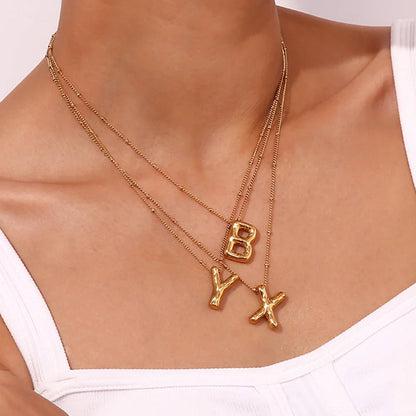 [Royal Vicky]Balloon Gold Initial Necklace