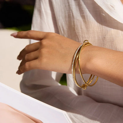 [Royal Vicky]Quinley Stacked Diamond Bracelet